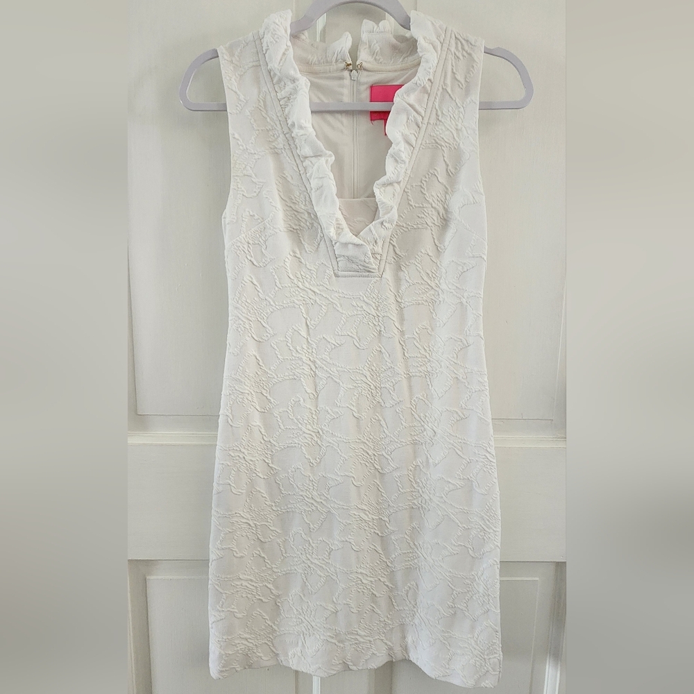 Lilly Pulitzer XS White Tisbury  jacquard Shift